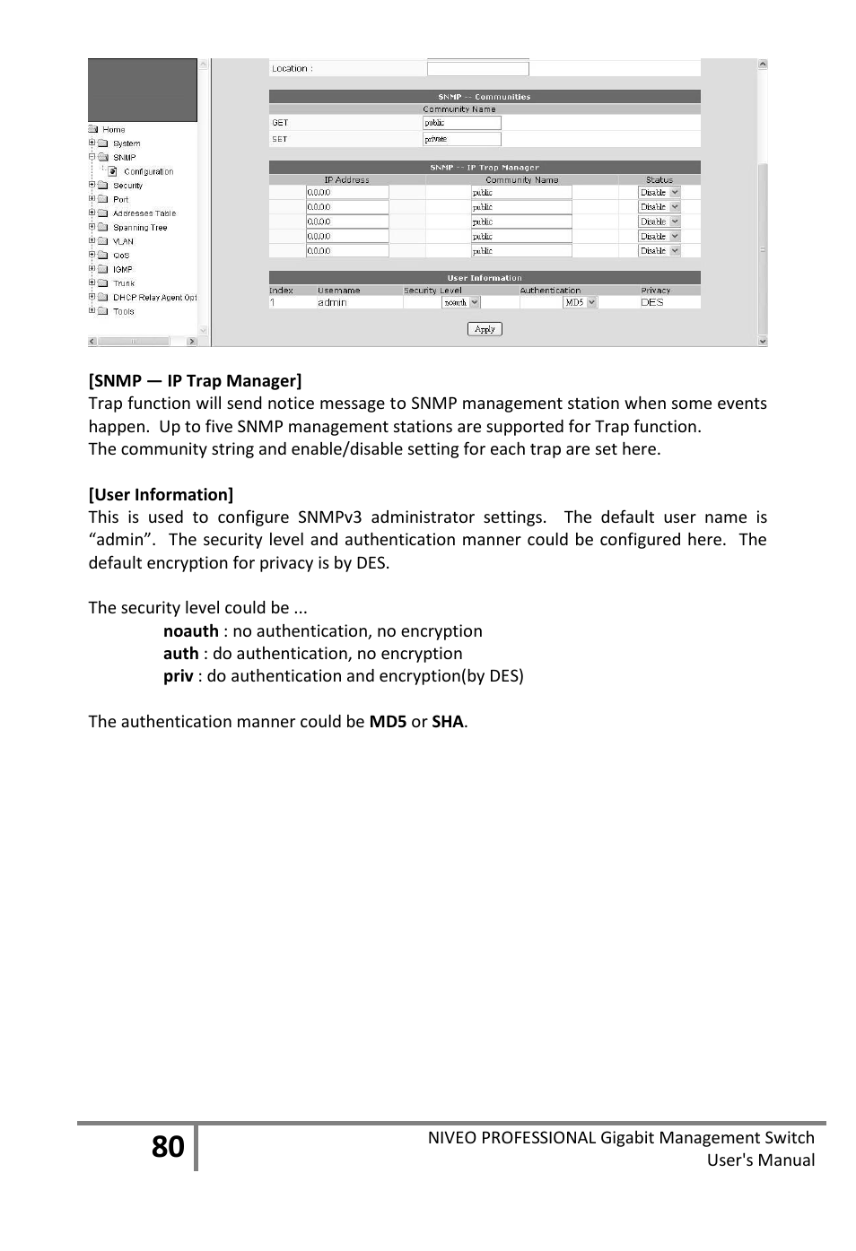 Niveo Professional NGS16TP User Manual | Page 84 / 134