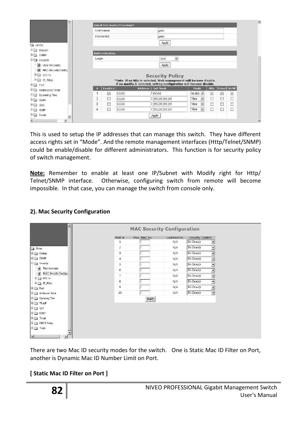 Niveo Professional NGS16TP User Manual | Page 86 / 134