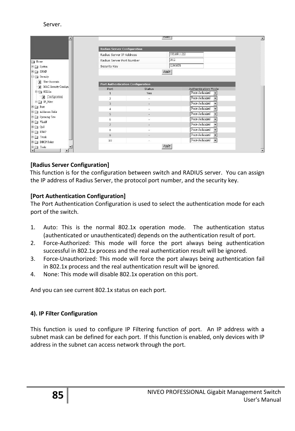 Niveo Professional NGS16TP User Manual | Page 89 / 134