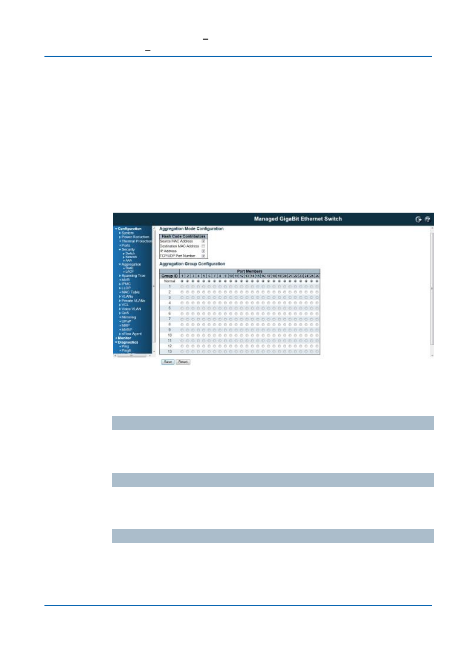 Aggregation configuration, Static aggregation | Niveo Professional NGSME16T2H User Manual | Page 110 / 366