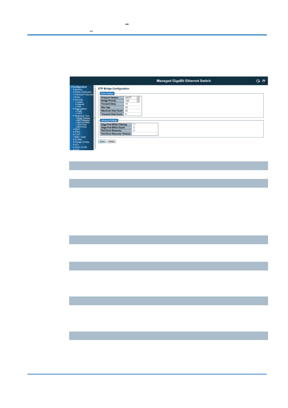 Spanning tree / bridge setting | Niveo Professional NGSME16T2H User Manual | Page 117 / 366