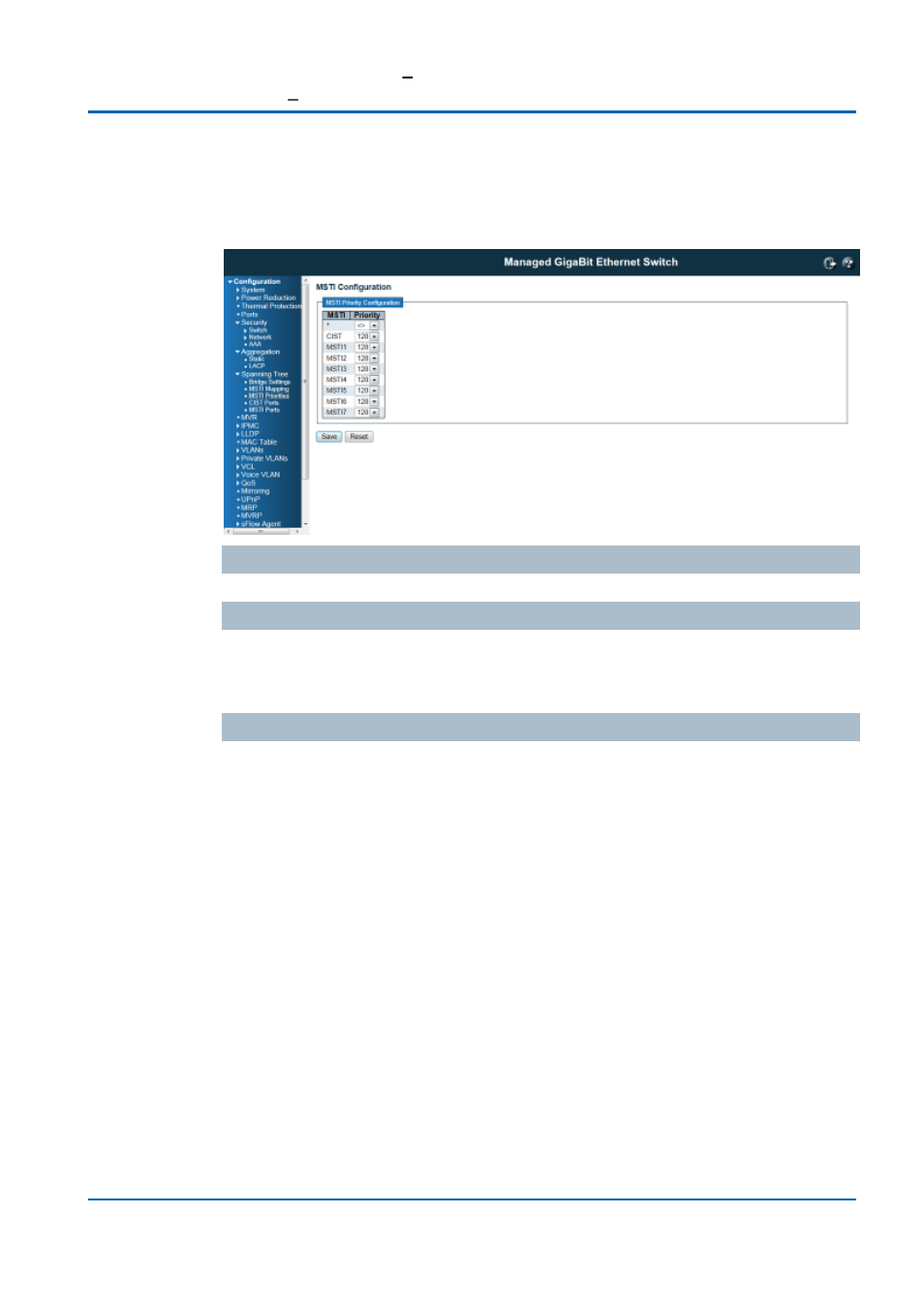 Spanning tree / msti priorities | Niveo Professional NGSME16T2H User Manual | Page 120 / 366