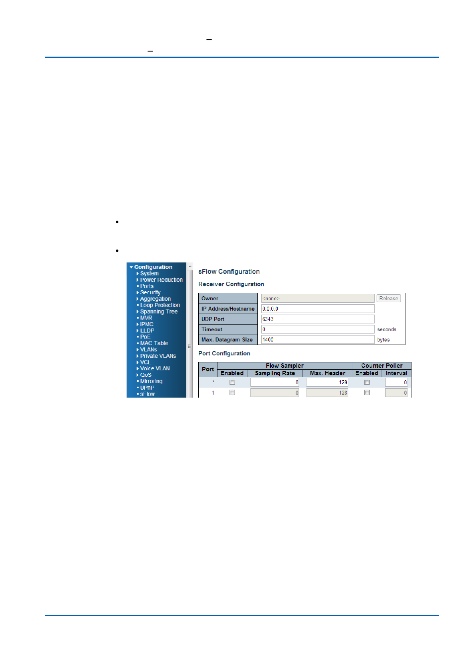 Sflow configuration | Niveo Professional NGSME16T2H User Manual | Page 193 / 366