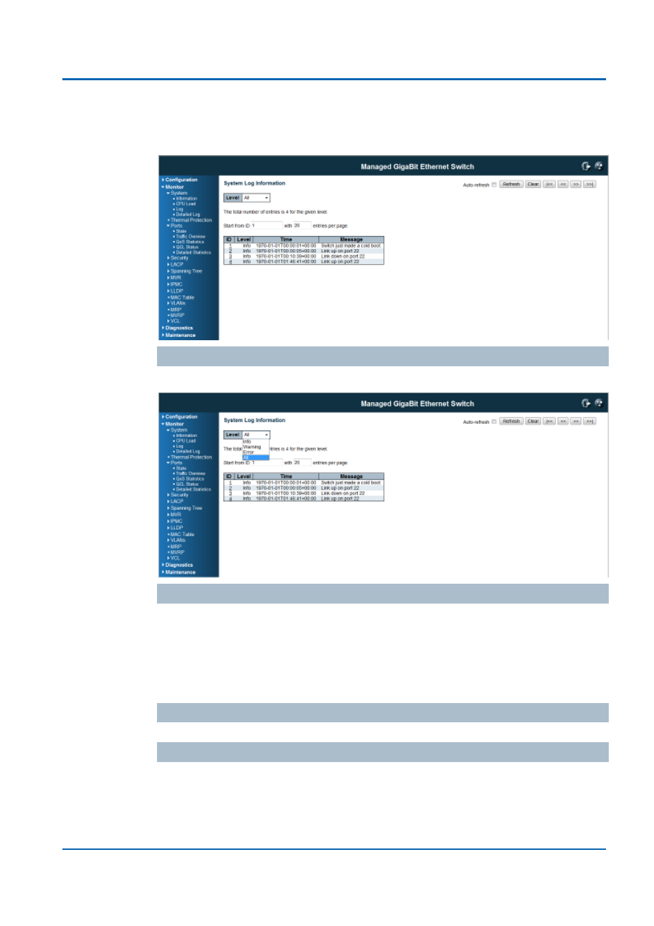 System log information | Niveo Professional NGSME16T2H User Manual | Page 270 / 366