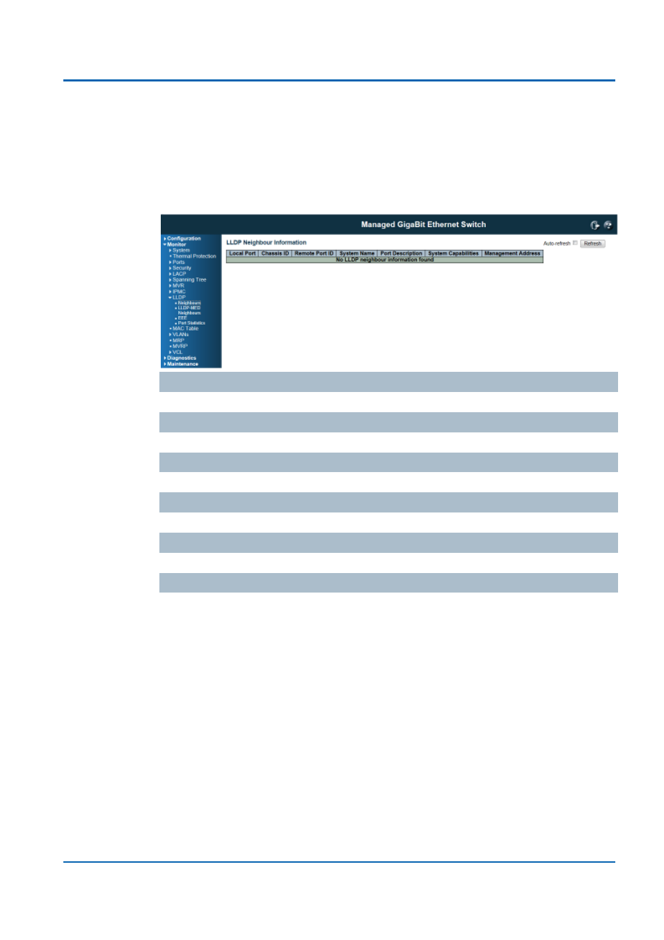 Monitor / lldp, Lldp / neighbor | Niveo Professional NGSME16T2H User Manual | Page 335 / 366