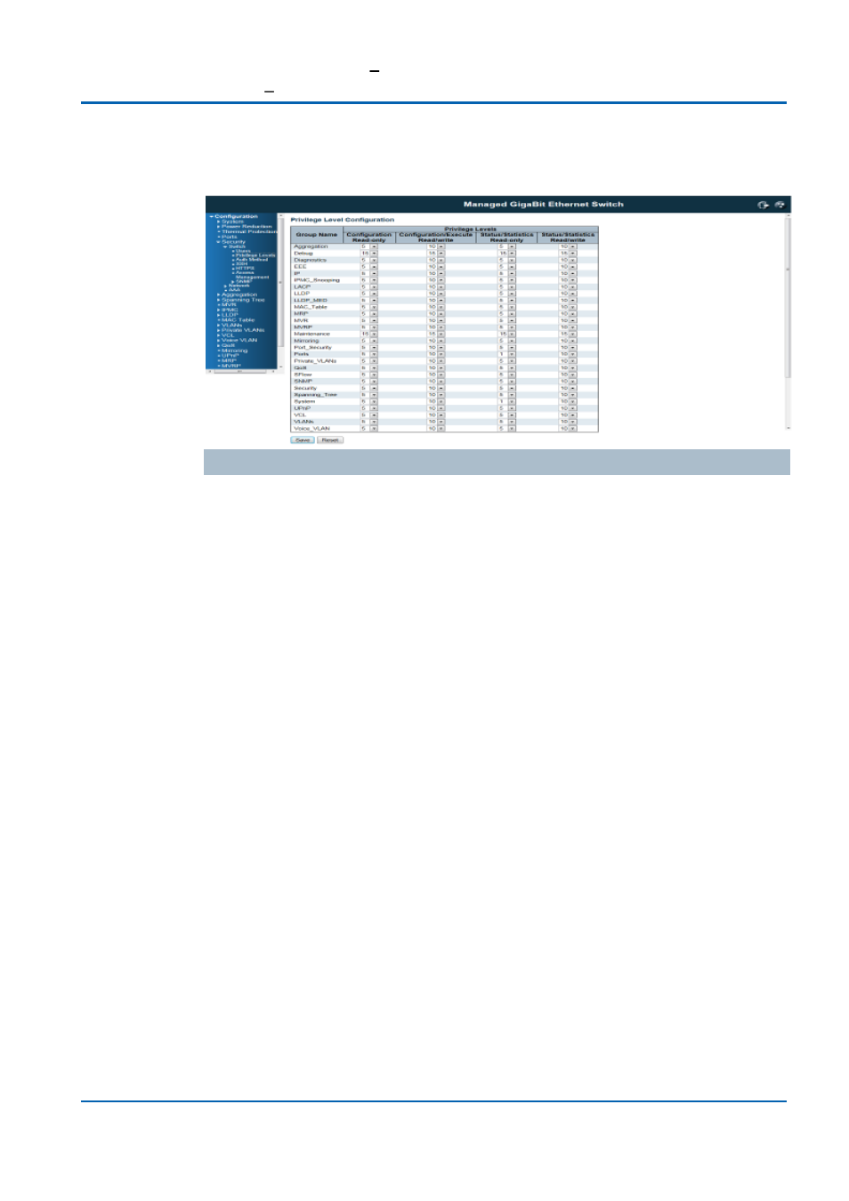 Security / switch / privilege levels configuration | Niveo Professional NGSME16T2H User Manual | Page 42 / 366