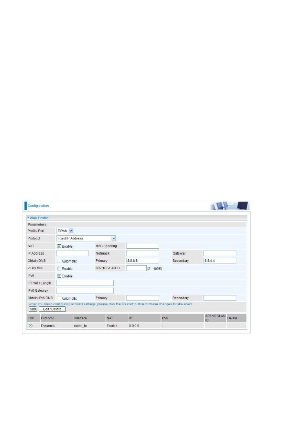 Fixed ip address (ewan) | Niveo Professional NWAR33P User Manual | Page 103 / 155