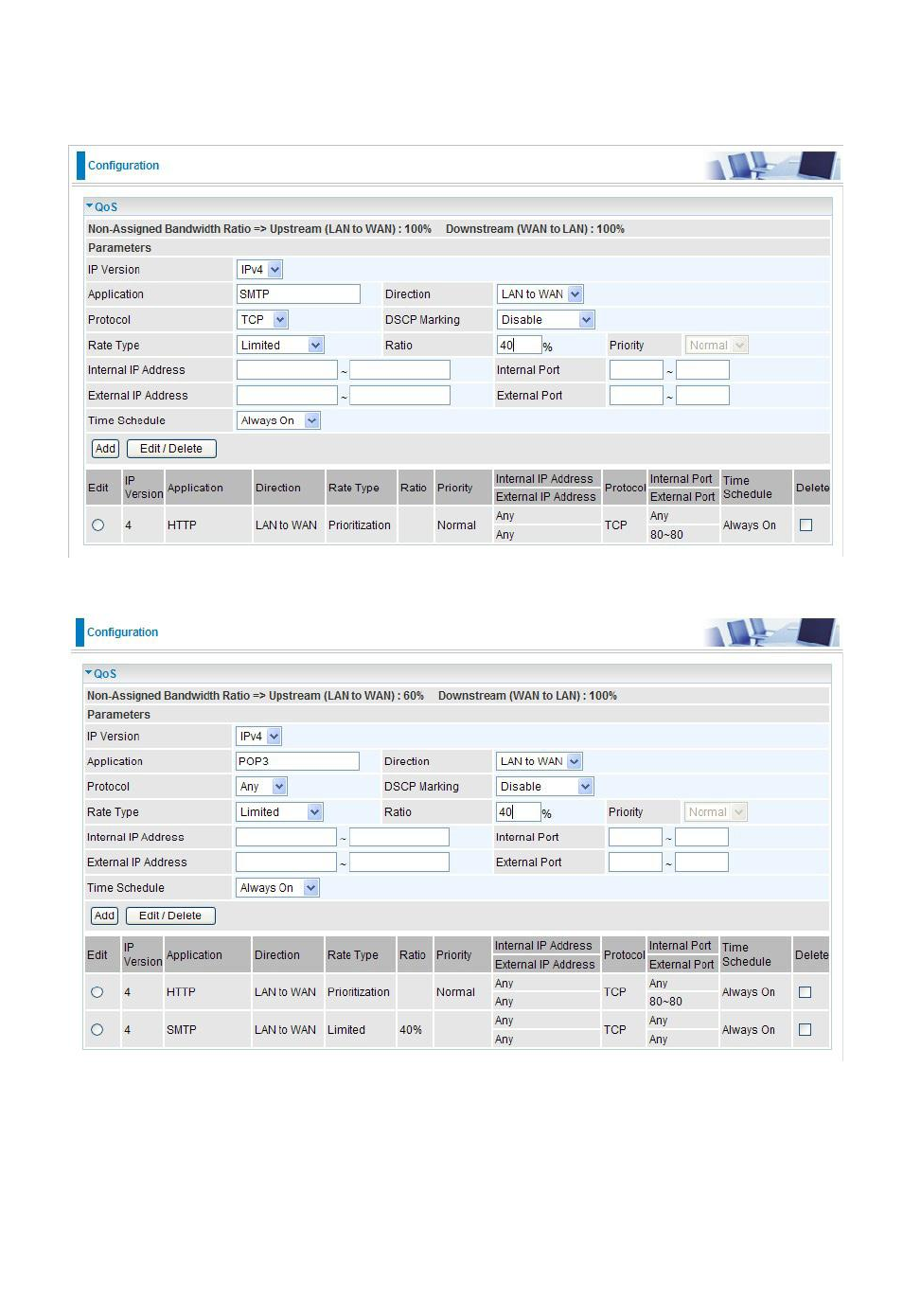 For mail sending, For mail receiving, Qos rules created | Niveo Professional NWAR33P User Manual | Page 126 / 155