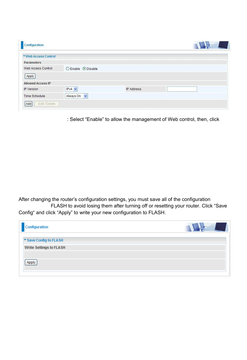 Web access control, Save configuration to flash | Niveo Professional NWAR33P User Manual | Page 153 / 155