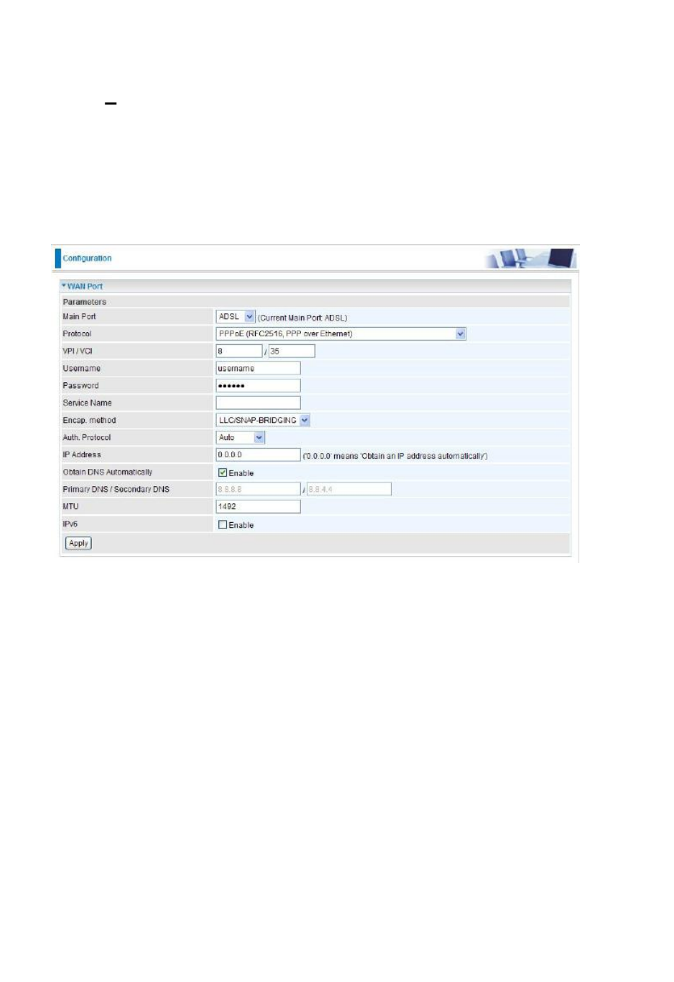 Main port (adsl), Wan – main port (adsl) | Niveo Professional NWAR33P User Manual | Page 53 / 155