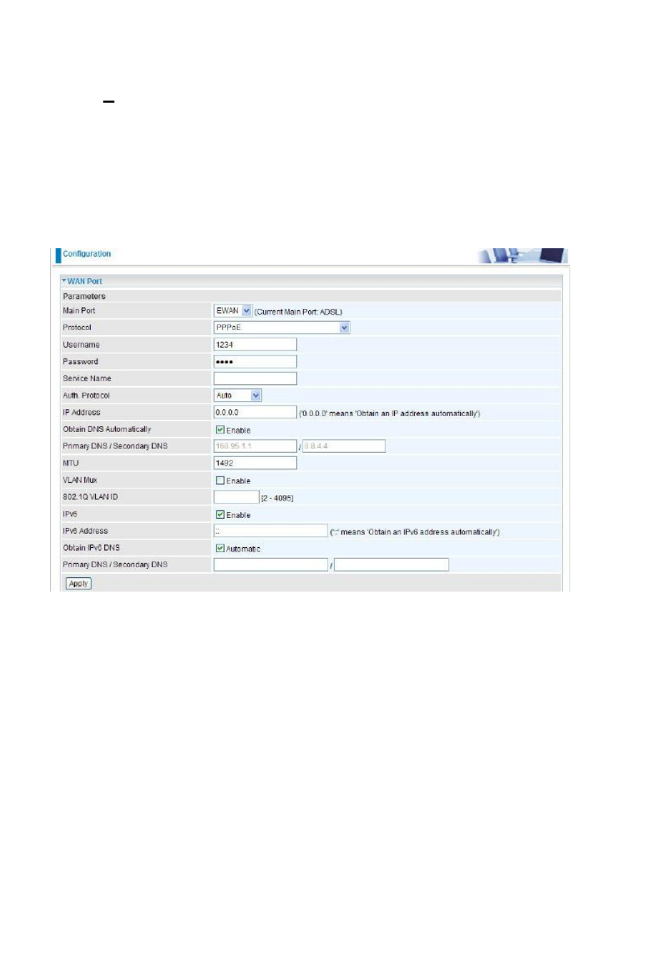 Main port (ewan), Pppoe (ewan), Wan – main port (ewan) | Niveo Professional NWAR33P User Manual | Page 58 / 155