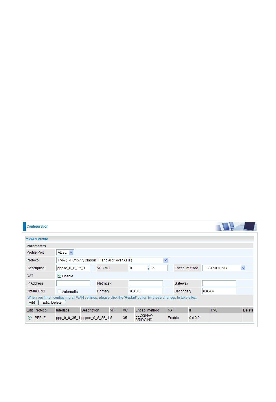 Ipoa connections (adsl) | Niveo Professional NWAR33P User Manual | Page 99 / 155