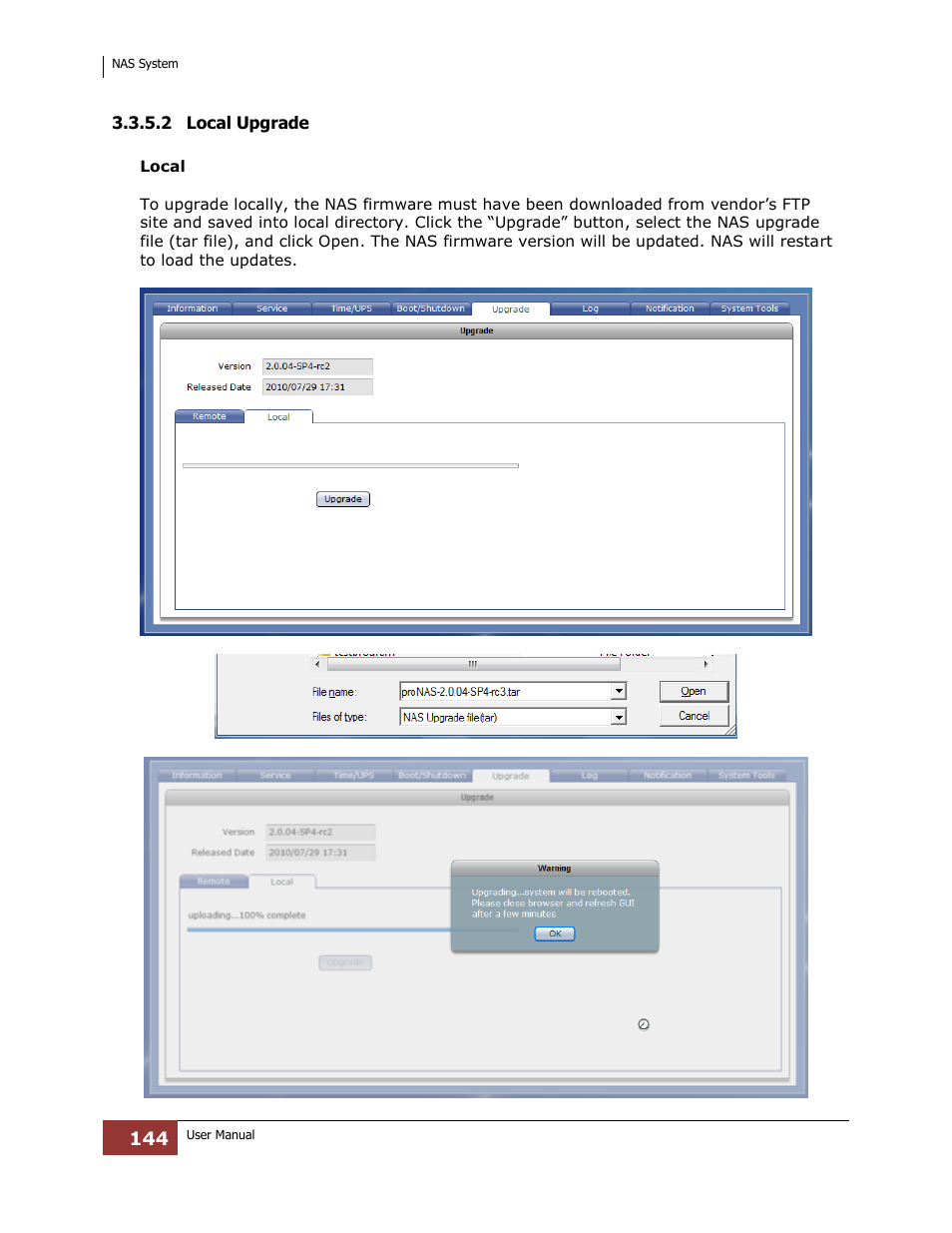 2 local upgrade | Niveo Professional NNAS-R4 User Manual | Page 144 / 189