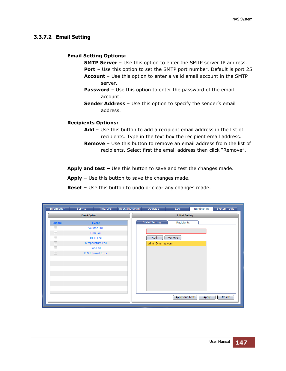 2 email setting | Niveo Professional NNAS-R4 User Manual | Page 147 / 189