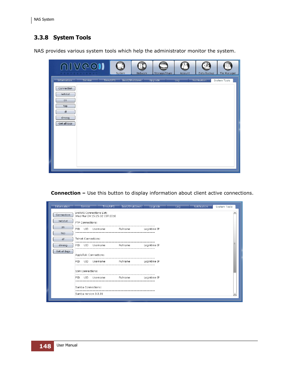 8 system tools | Niveo Professional NNAS-R4 User Manual | Page 148 / 189