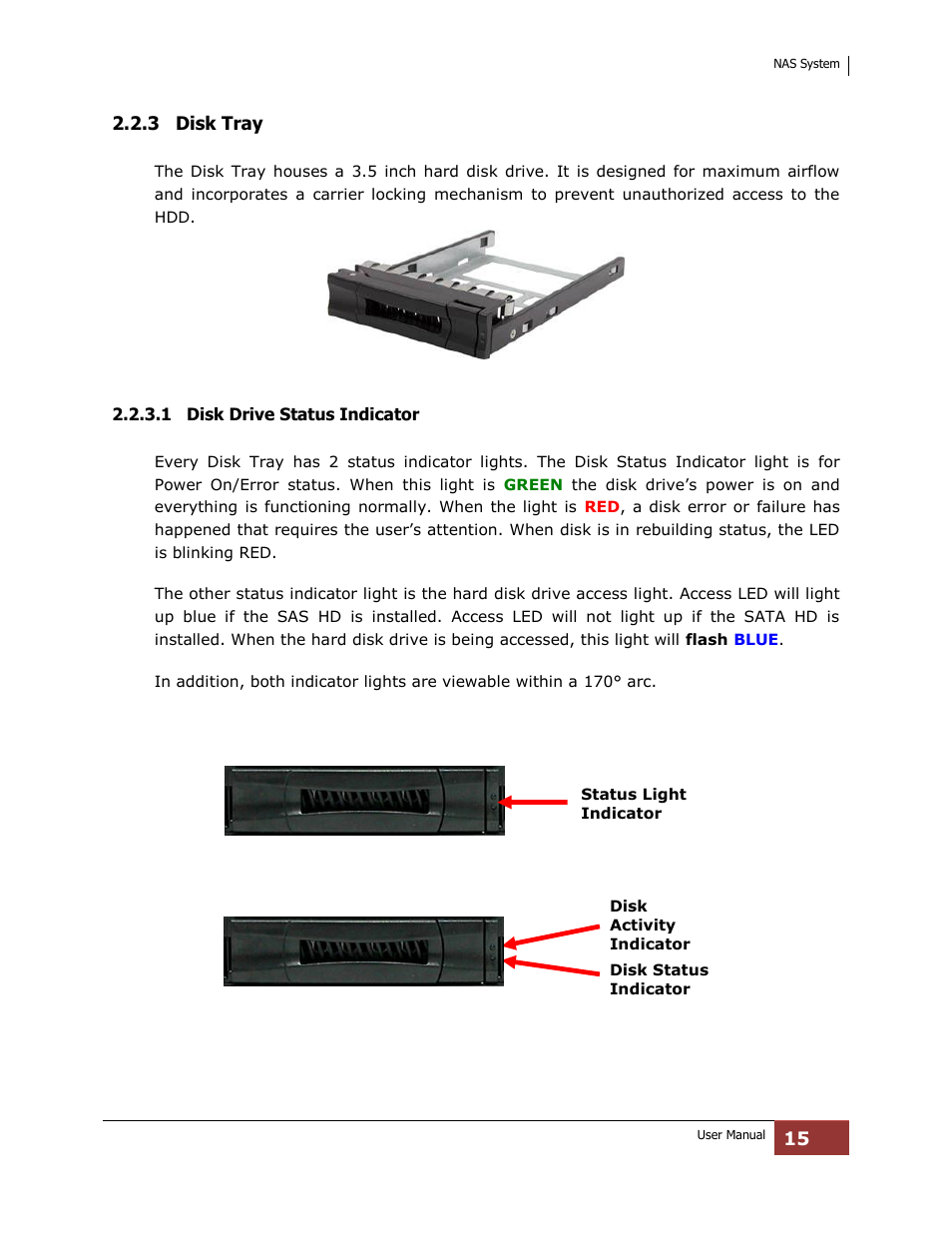 3 disk tray, 1 disk drive status indicator | Niveo Professional NNAS-R4 User Manual | Page 15 / 189