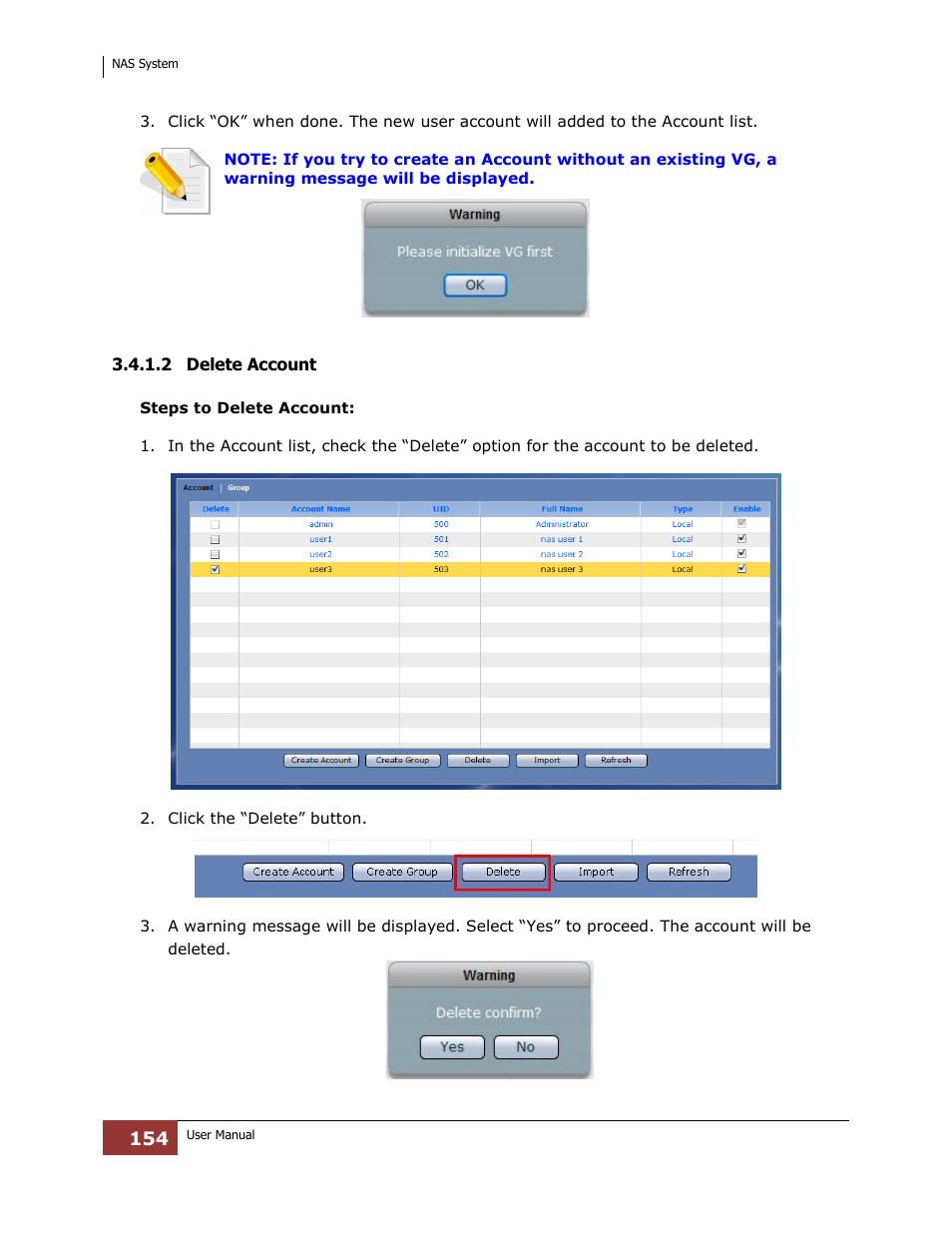 2 delete account | Niveo Professional NNAS-R4 User Manual | Page 154 / 189