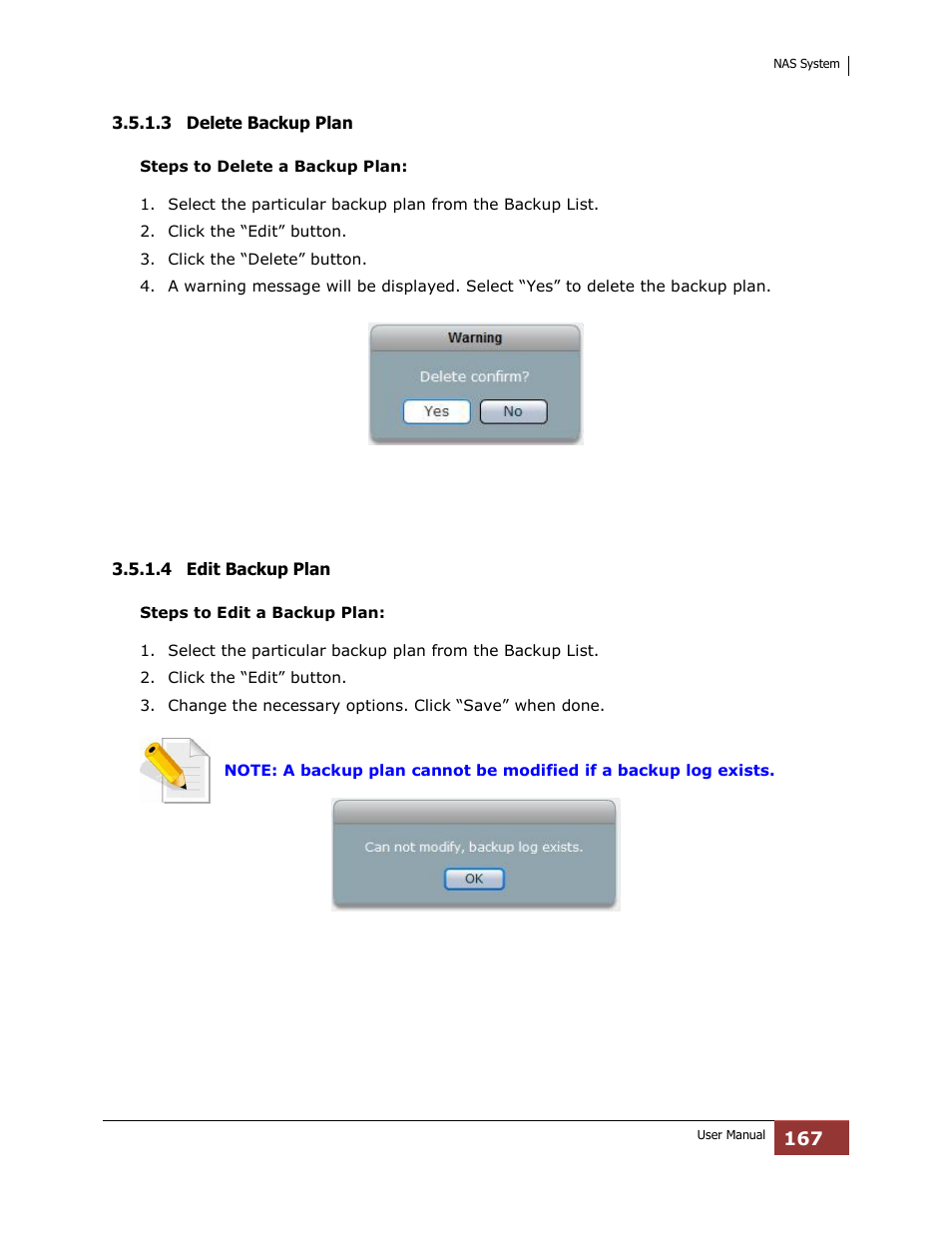 3 delete backup plan, 4 edit backup plan | Niveo Professional NNAS-R4 User Manual | Page 167 / 189