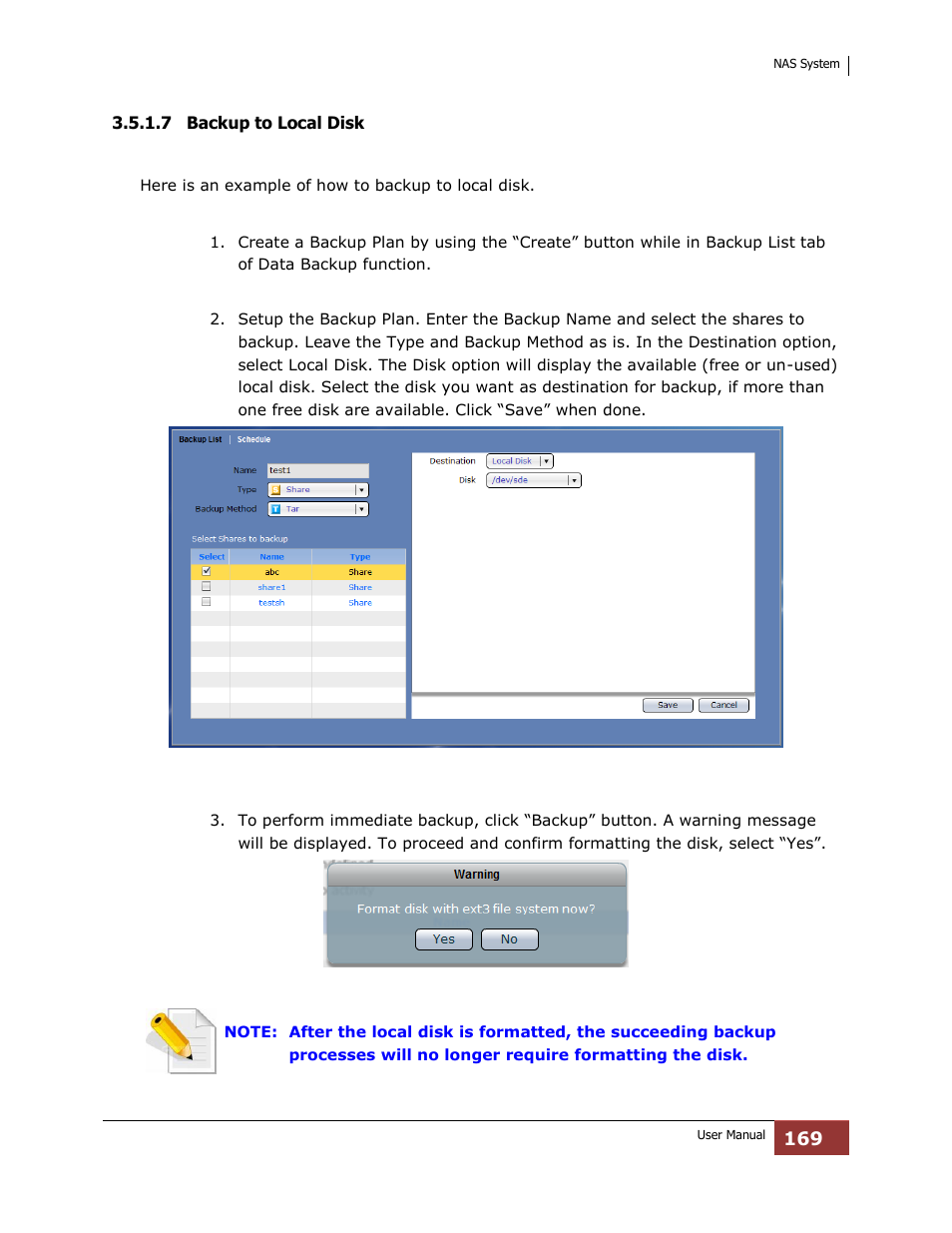 7 backup to local disk | Niveo Professional NNAS-R4 User Manual | Page 169 / 189
