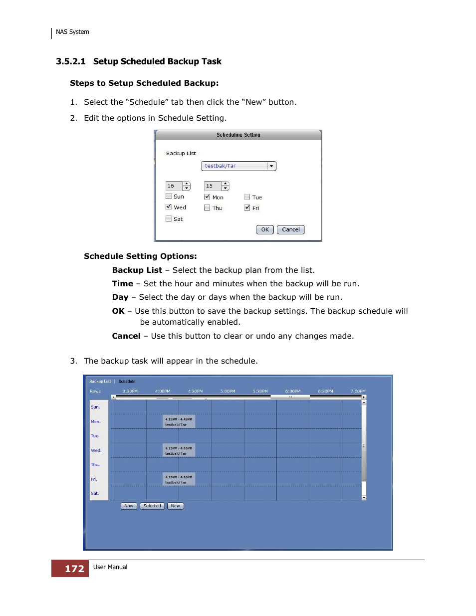 1 setup scheduled backup task | Niveo Professional NNAS-R4 User Manual | Page 172 / 189