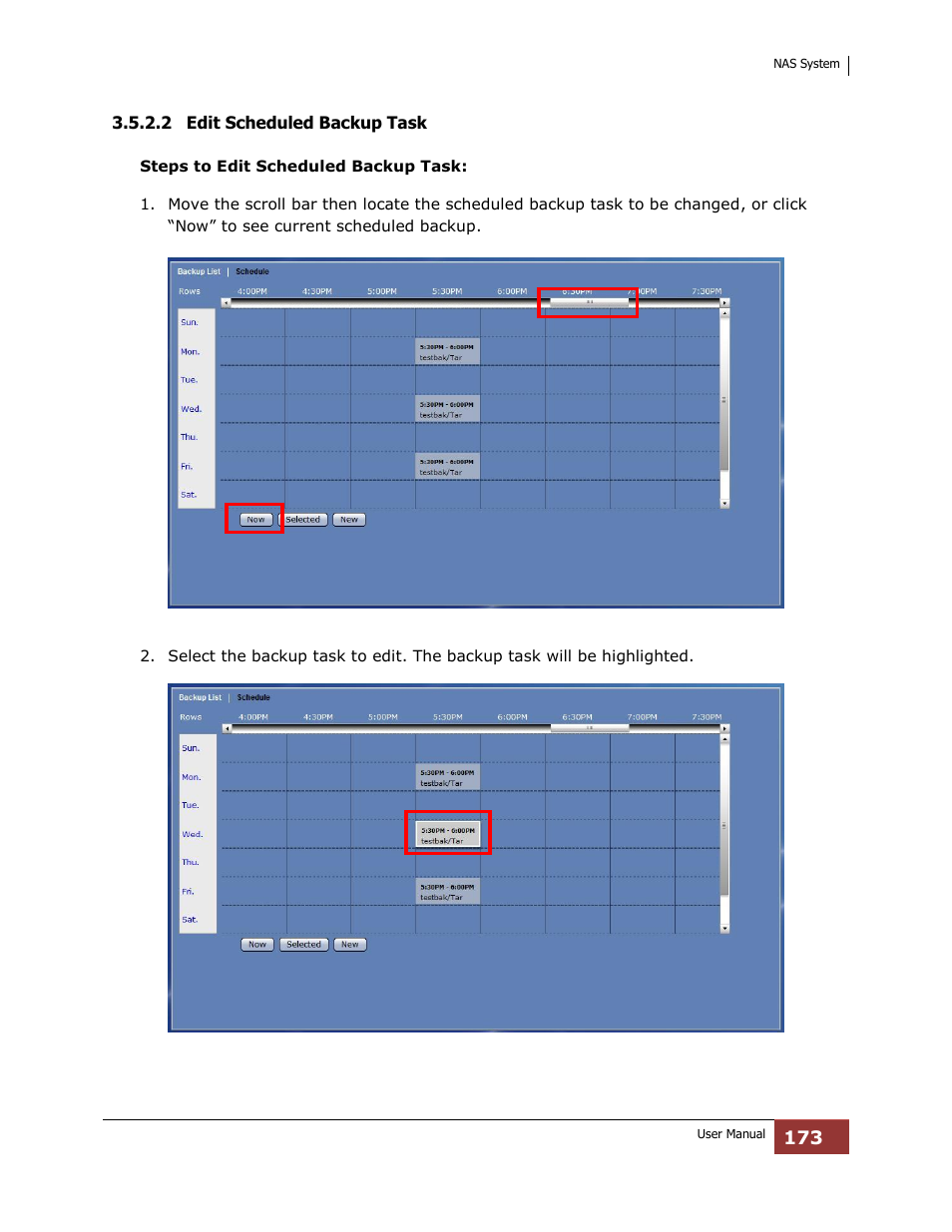 2 edit scheduled backup task | Niveo Professional NNAS-R4 User Manual | Page 173 / 189