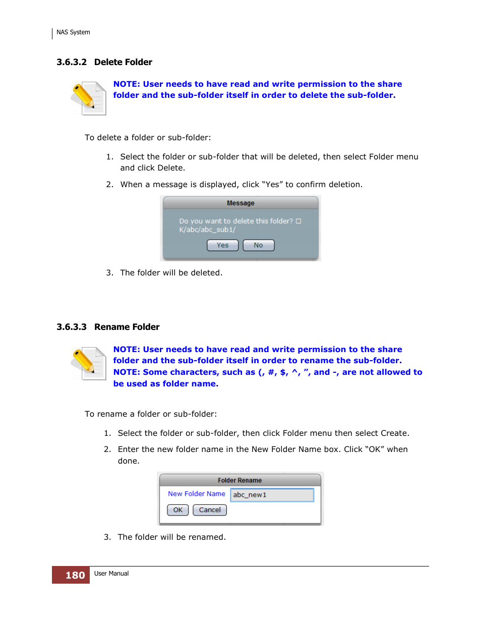 2 delete folder, 3 rename folder | Niveo Professional NNAS-R4 User Manual | Page 180 / 189