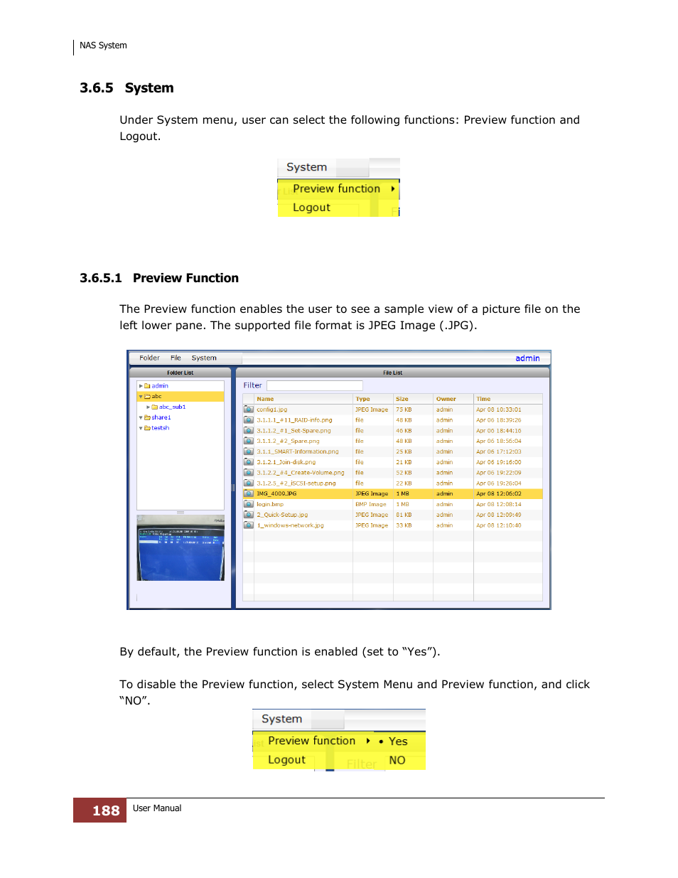 5 system, 1 preview function | Niveo Professional NNAS-R4 User Manual | Page 188 / 189