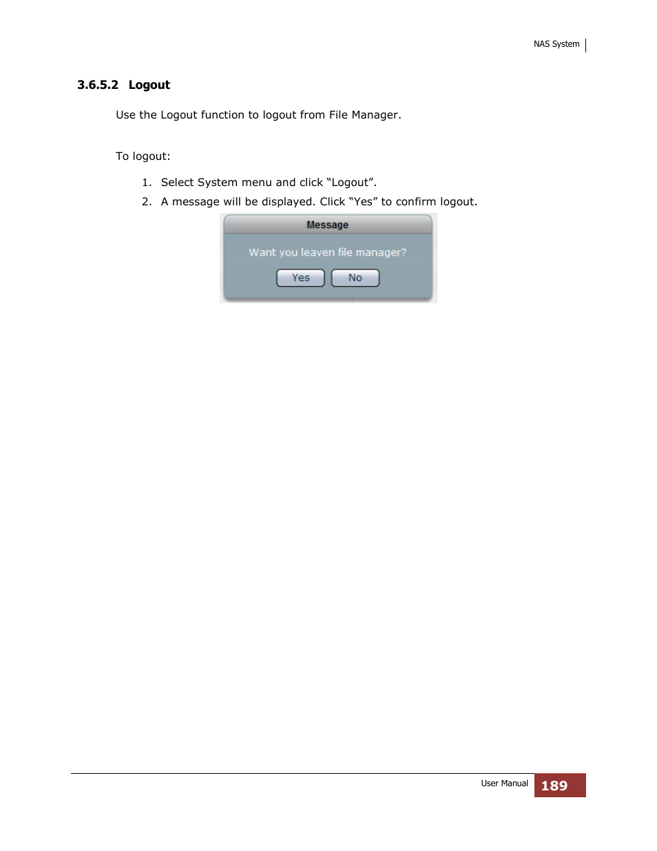 2 logout | Niveo Professional NNAS-R4 User Manual | Page 189 / 189
