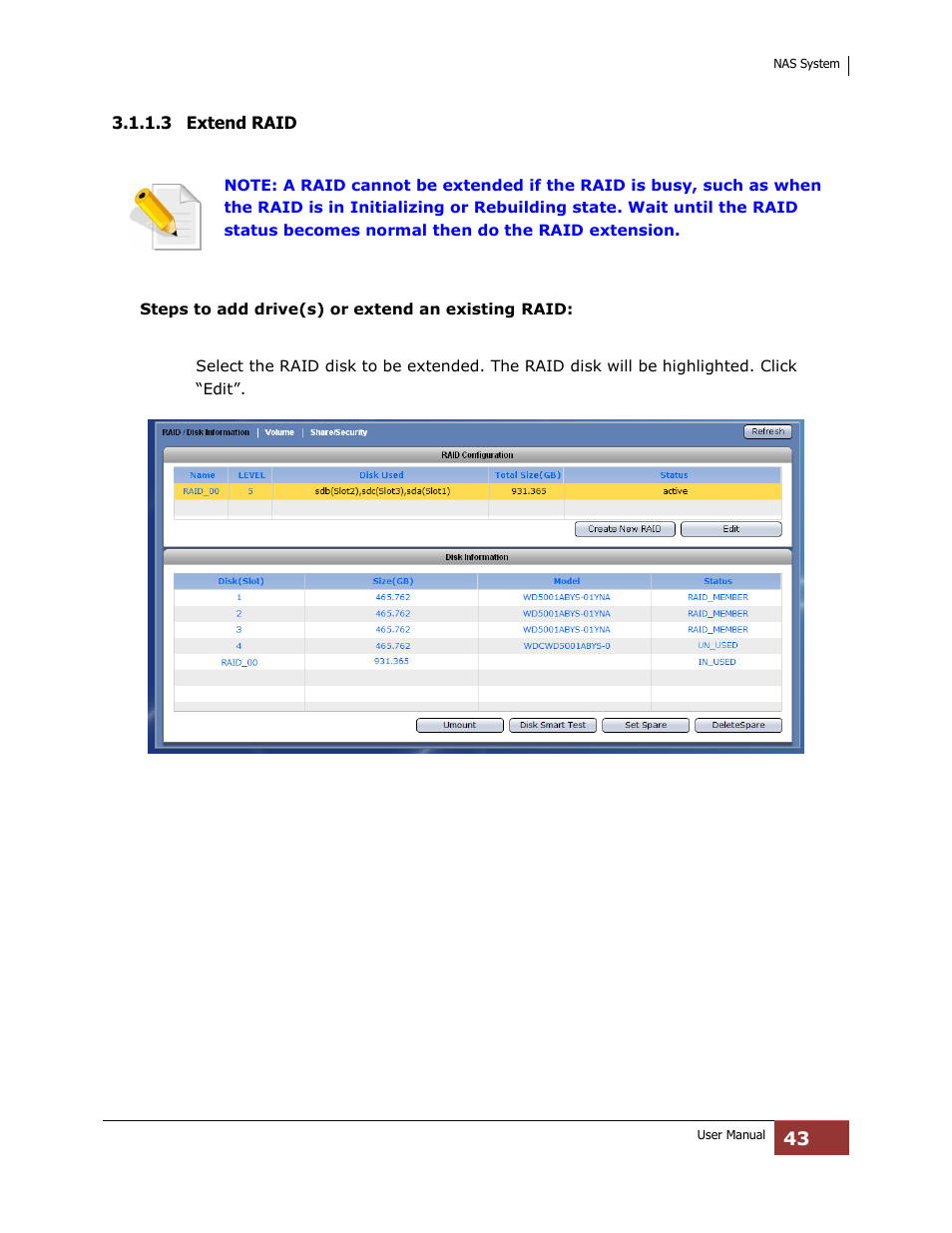 3 extend raid | Niveo Professional NNAS-R4 User Manual | Page 43 / 189