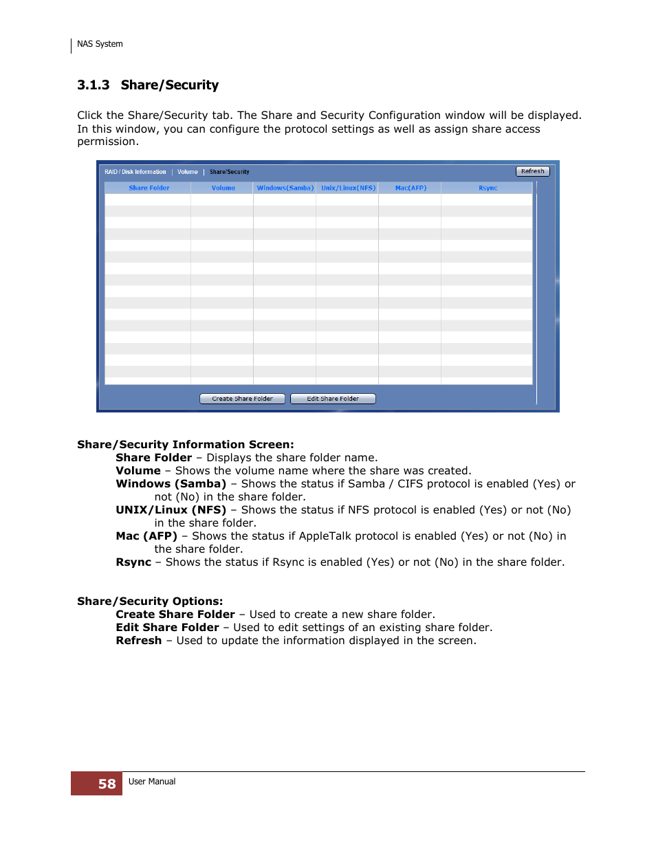 3 share/security | Niveo Professional NNAS-R4 User Manual | Page 58 / 189