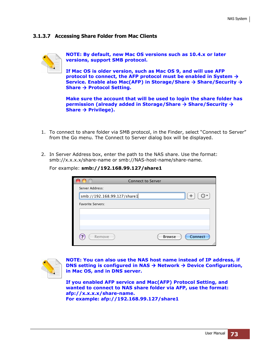 7 accessing share folder from mac clients | Niveo Professional NNAS-R4 User Manual | Page 73 / 189