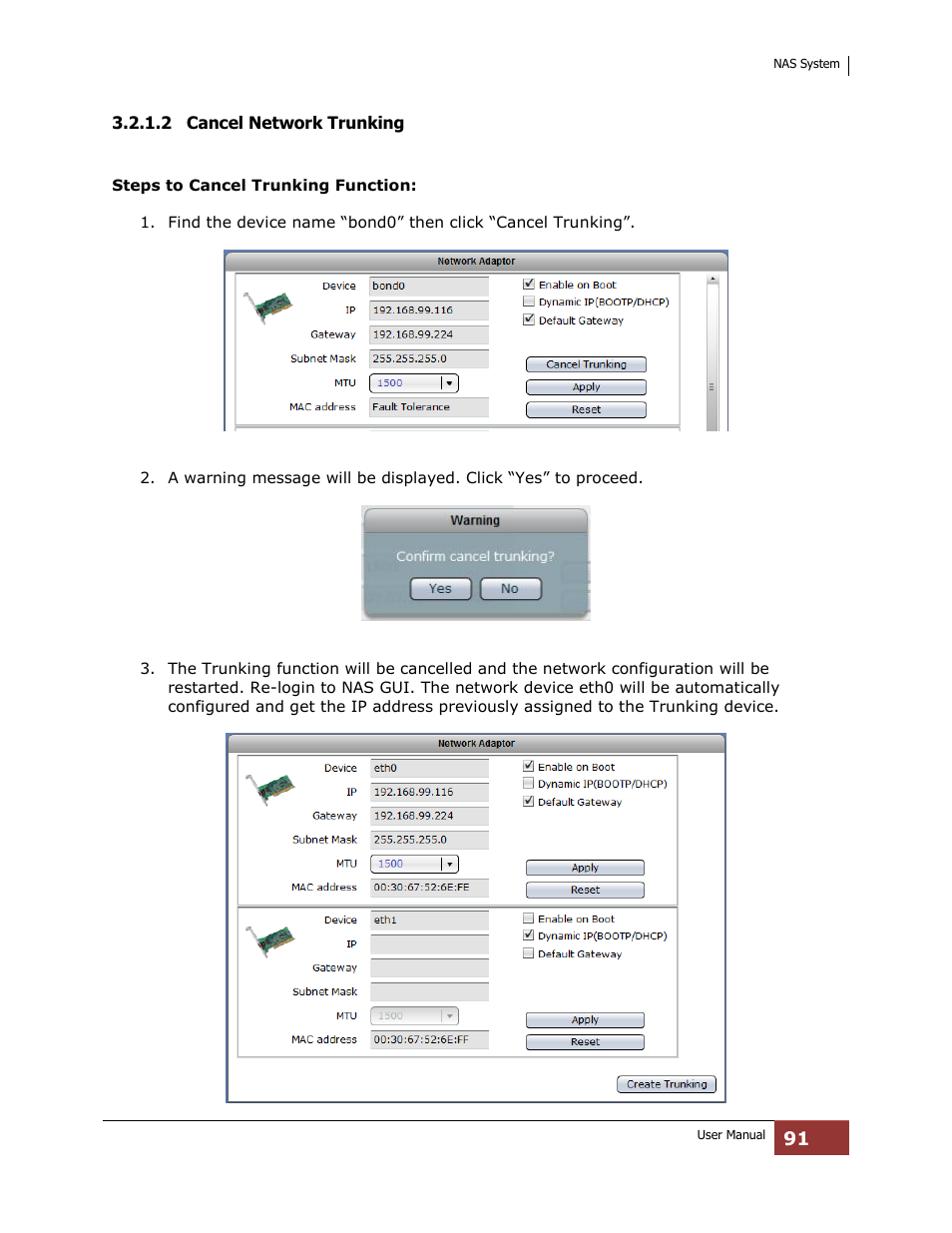 2 cancel network trunking | Niveo Professional NNAS-R4 User Manual | Page 91 / 189