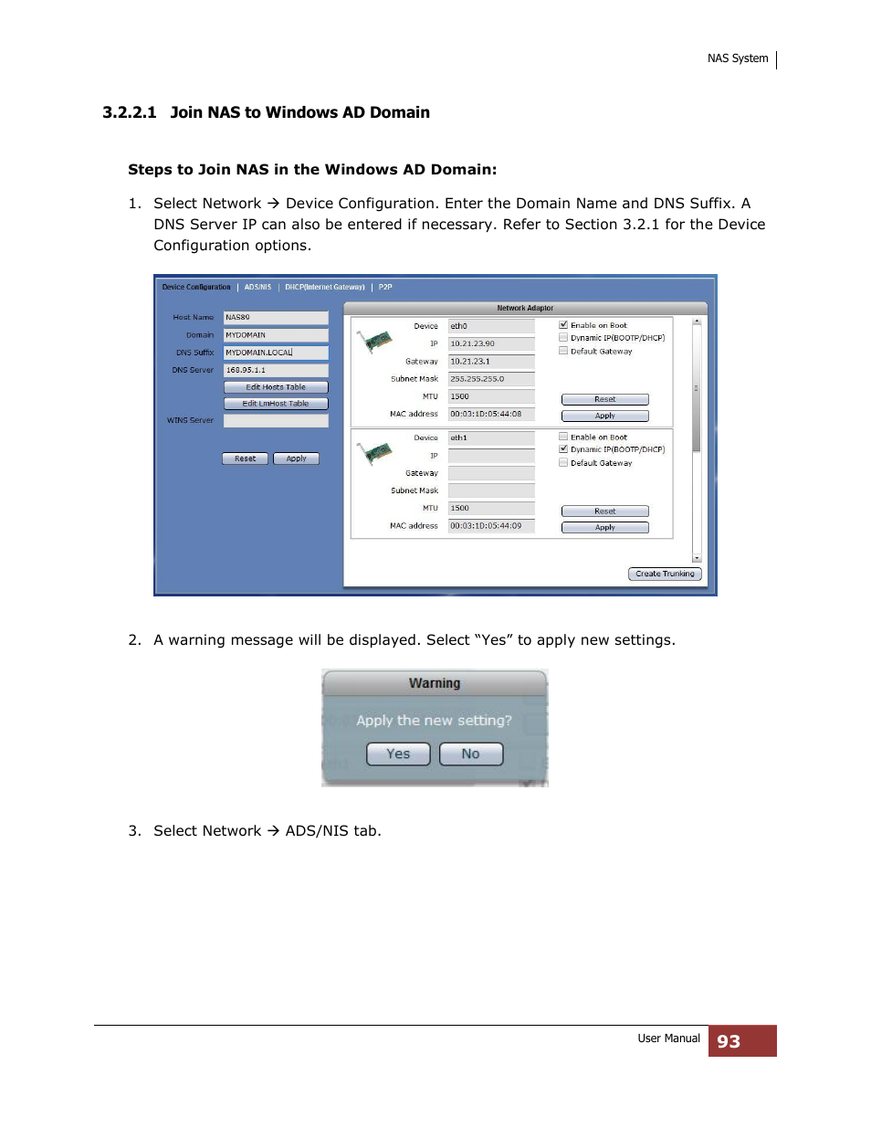 1 join nas to windows ad domain | Niveo Professional NNAS-R4 User Manual | Page 93 / 189