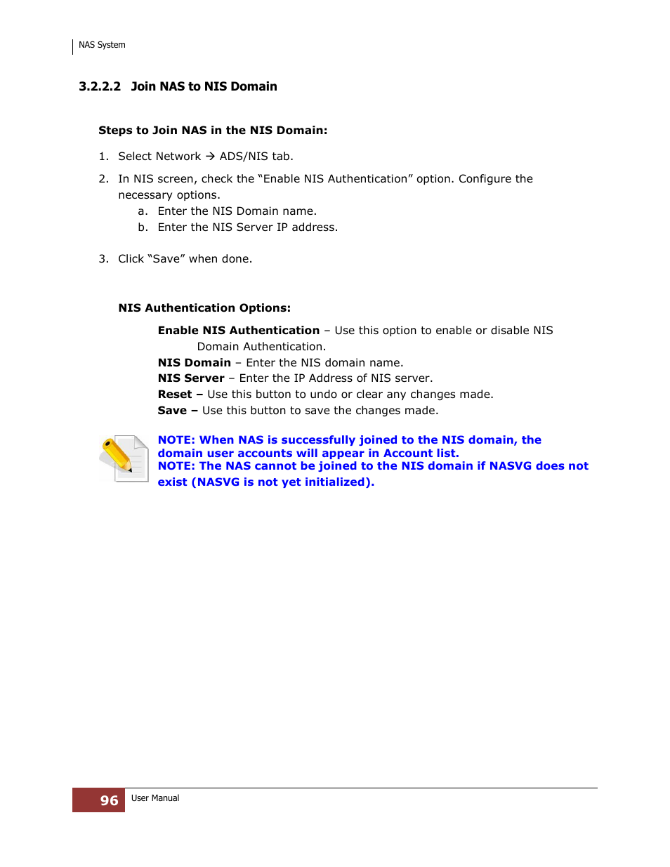 2 join nas to nis domain | Niveo Professional NNAS-R4 User Manual | Page 96 / 189