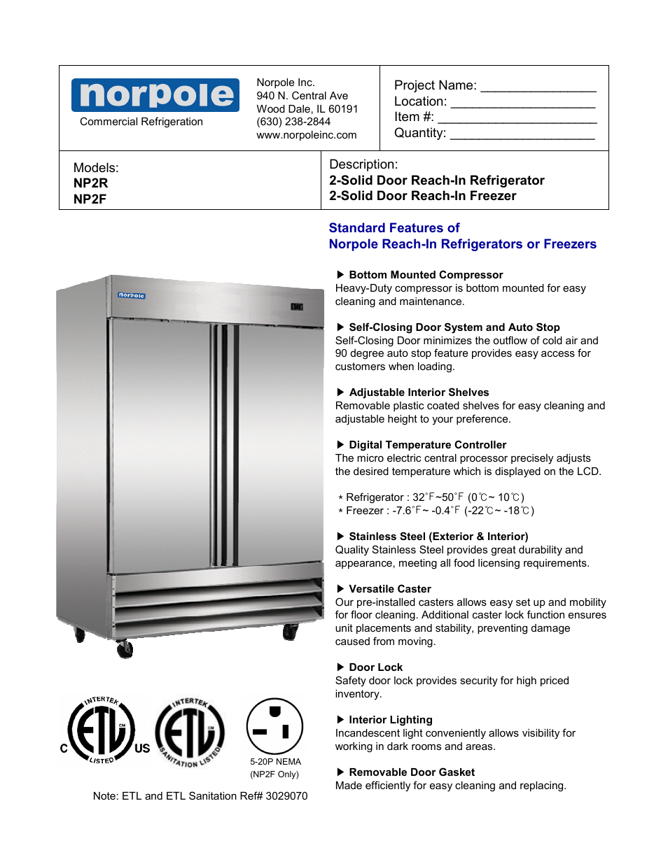 Norpole NP2R User Manual | 2 pages