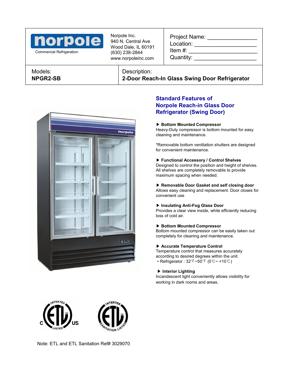 Norpole NPGR2-SB User Manual | 2 pages