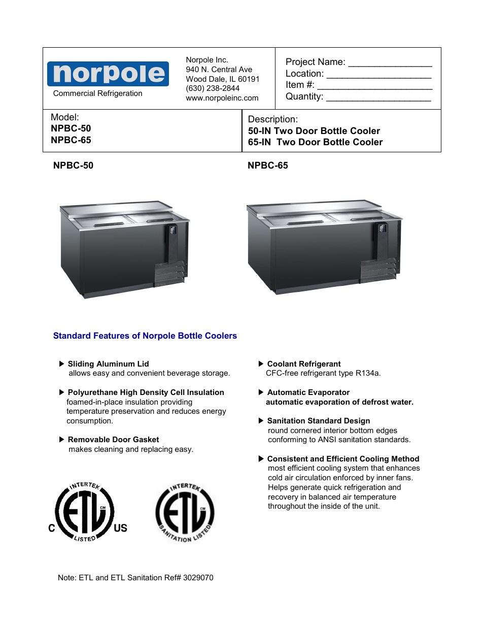 Norpole NPBC-50 User Manual | 2 pages