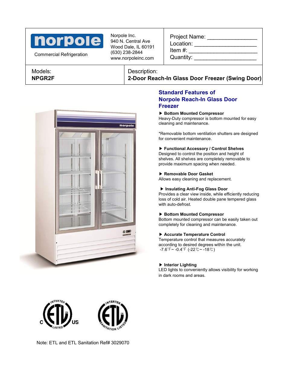 Norpole NPGR2F User Manual | 2 pages