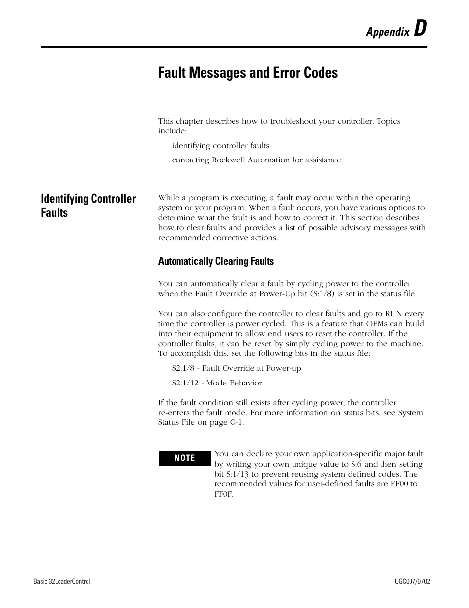 Fault messages and error codes, Appendix, Identifying controller faults | Conair B32 User Manual | Page 55 / 62