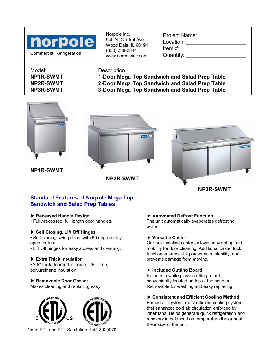 Norpole NP1R-SWMT User Manual | 2 pages