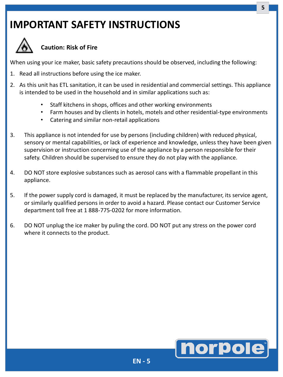 Important safety instructions | Norpole EWCIM350S User Manual | Page 5 / 33