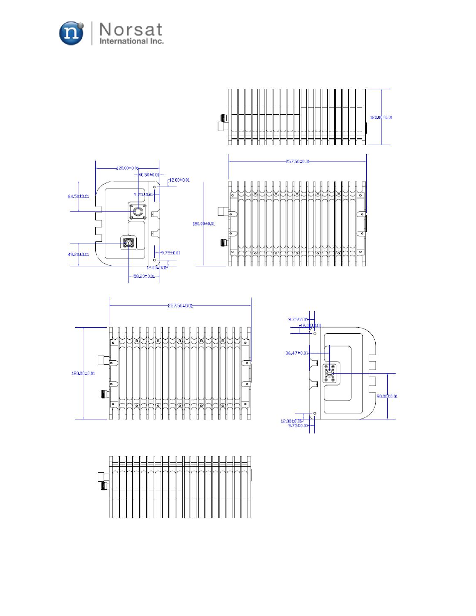 Outline drawing 3.2 | Norsat O3b 10W BUC User Manual | Page 10 / 26
