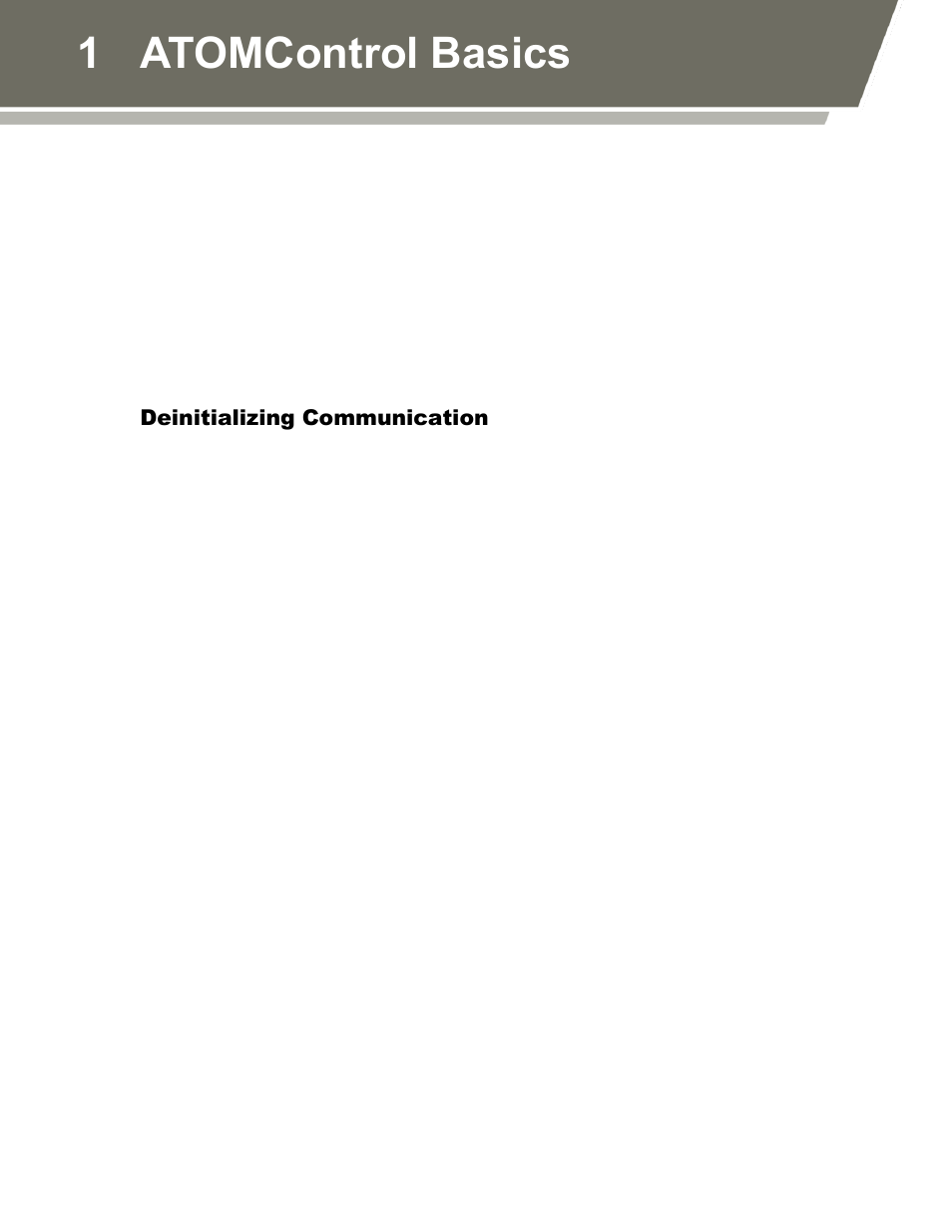 Deinitializing communication, 1 atomcontrol basics | Norsat ATOMControl User Manual | Page 11 / 30