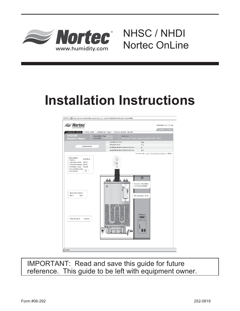 Nortec NHSC Nortec OnLine User Manual | 16 pages