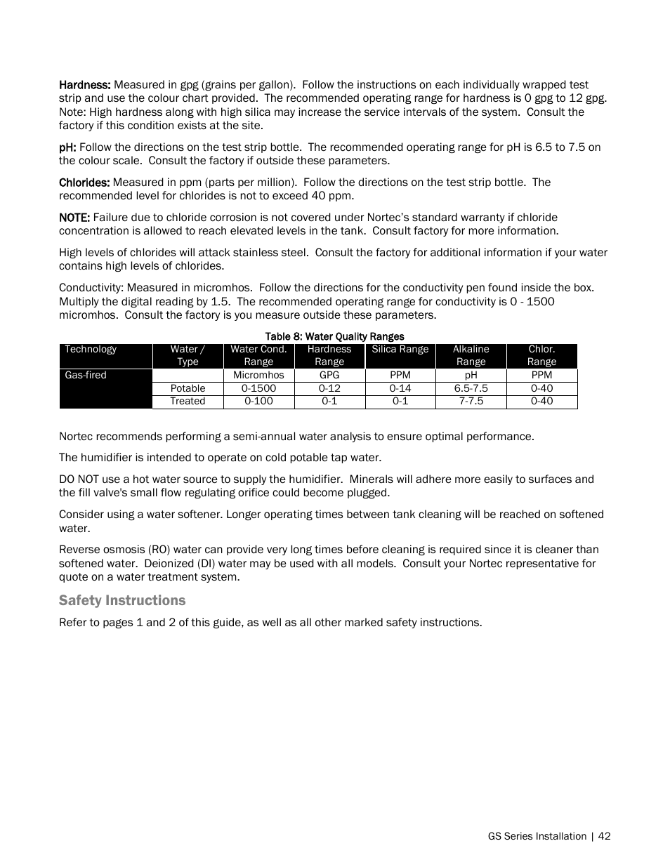 Safety instructions | Nortec GS Series User Manual | Page 45 / 98