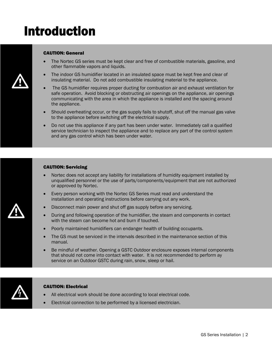 Introduction | Nortec GS Series User Manual | Page 5 / 98