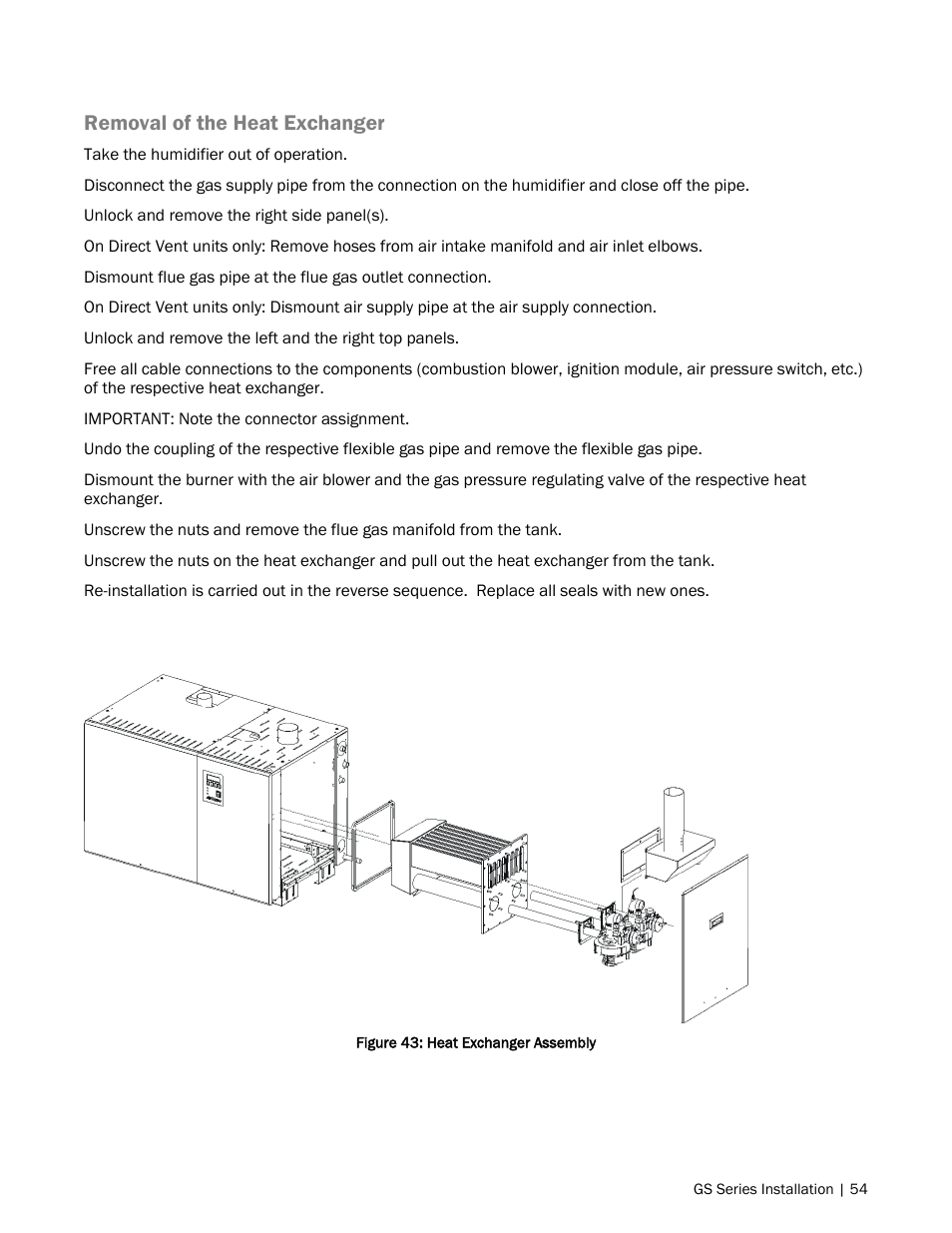 Removal of the heat exchanger | Nortec GS Series User Manual | Page 57 / 98