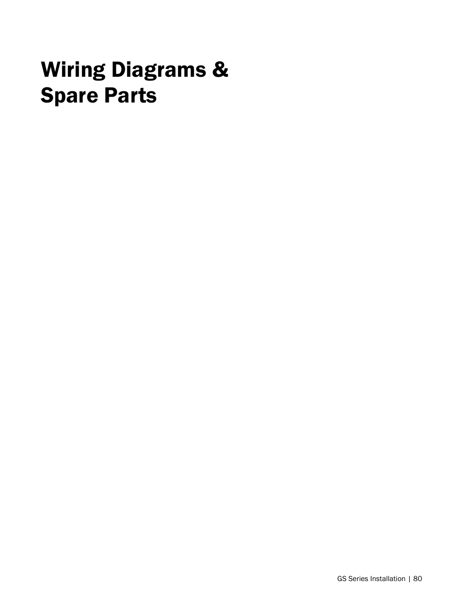 80 wiring diagrams, Spare parts, Wiring diagrams & spare parts | Nortec GS Series User Manual | Page 83 / 98