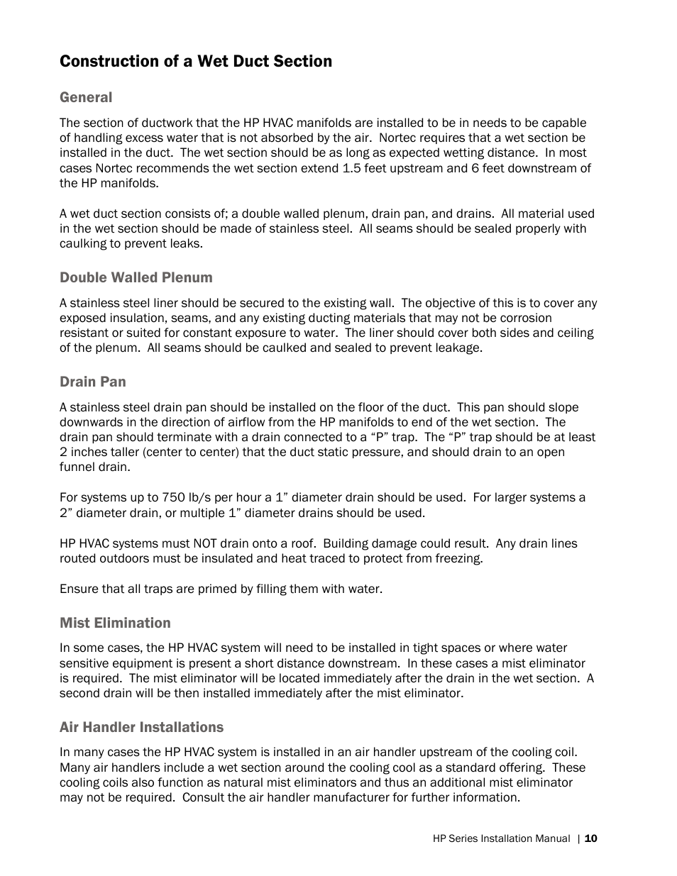 Nortec HP Series User Manual | Page 13 / 76