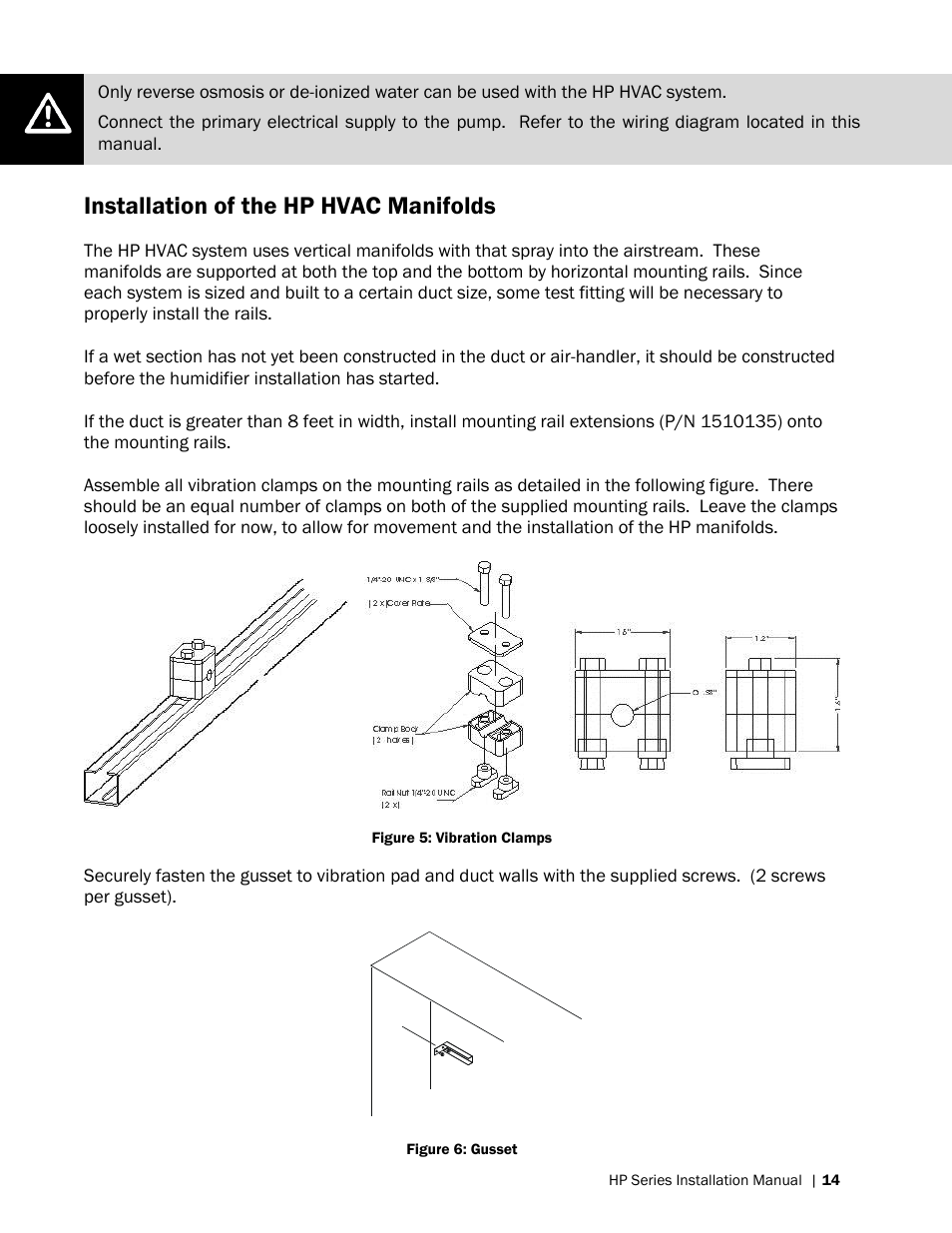 Installation of the hp hvac manifolds | Nortec HP Series User Manual | Page 17 / 76